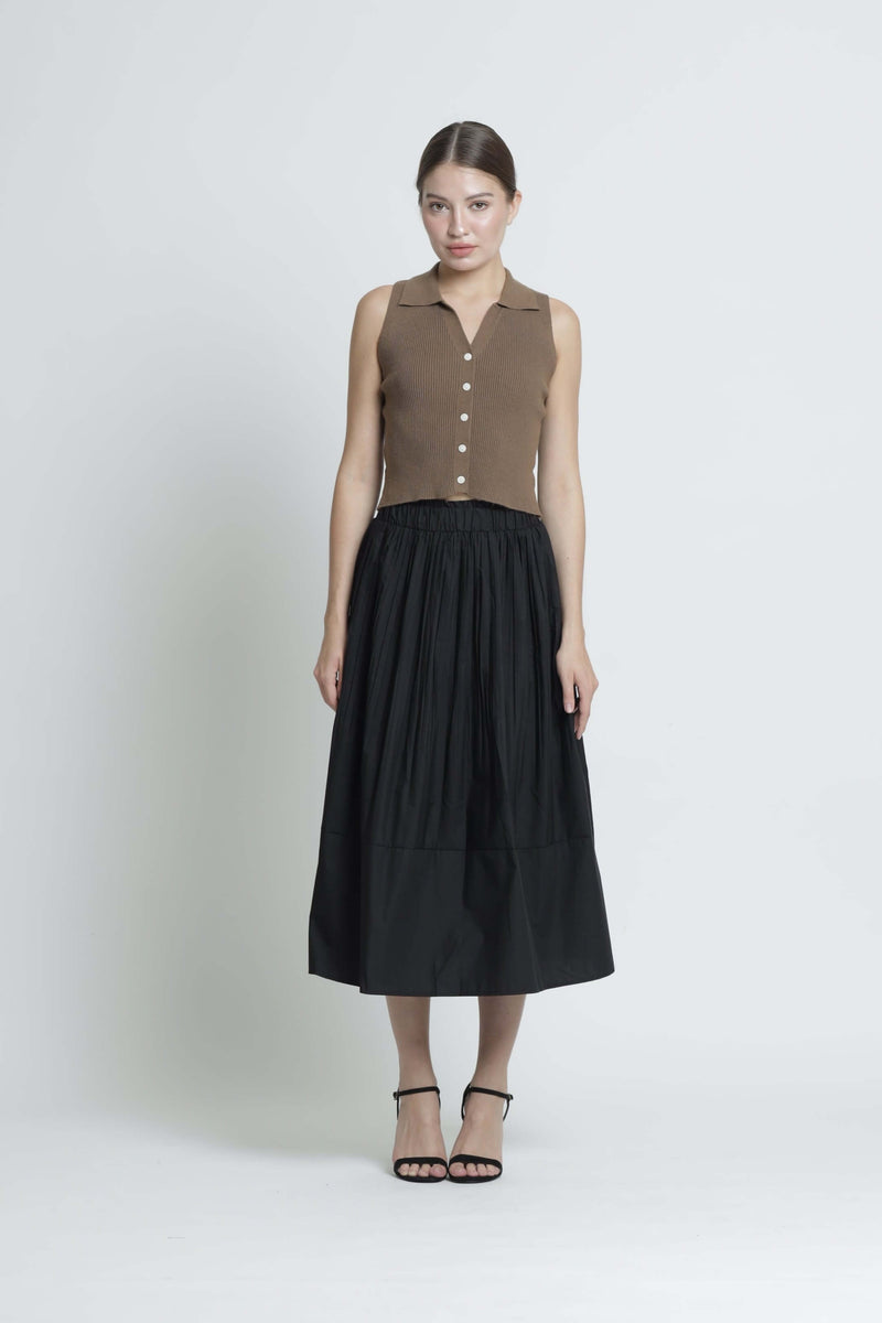 Black Pleated Skirt - Hellolilo