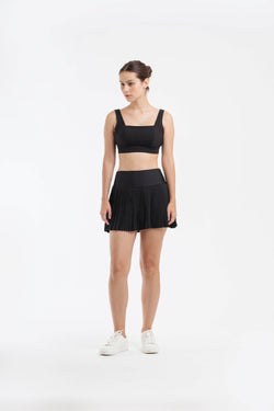 Black Pleated Tennis Skirt - Hellolilo