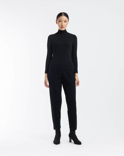 Black Relaxed Knit Winter Pants - Hellolilo