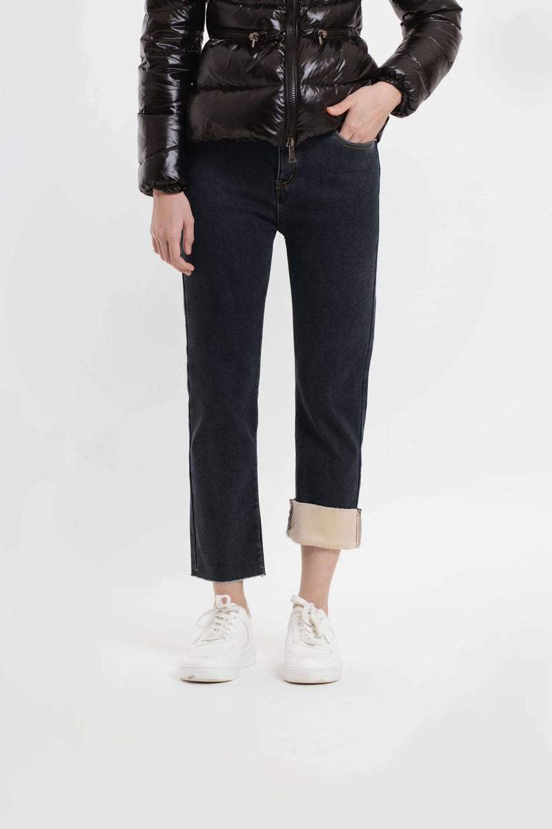 Black Relaxed Winter Jeans - Hellolilo