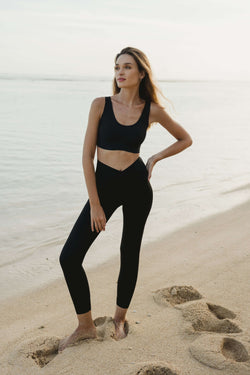 Black Slimming Compression Leggings Long - Hellolilo