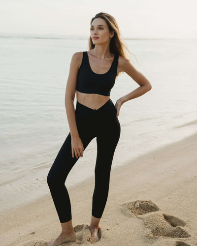 Black Slimming Compression Leggings Long - Hellolilo