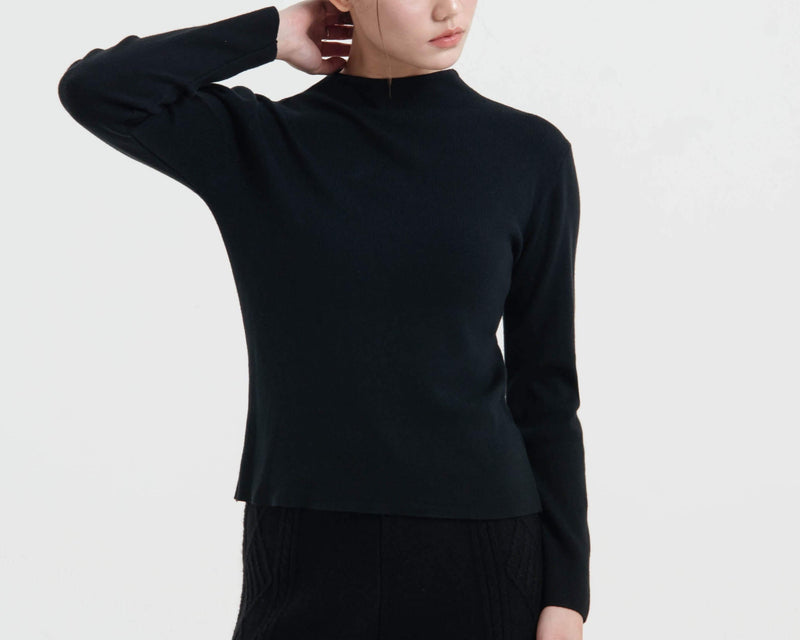 Black Soft Knit Top - Hellolilo