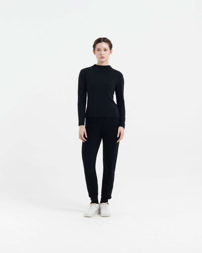 Black Soft Knit Top - Hellolilo