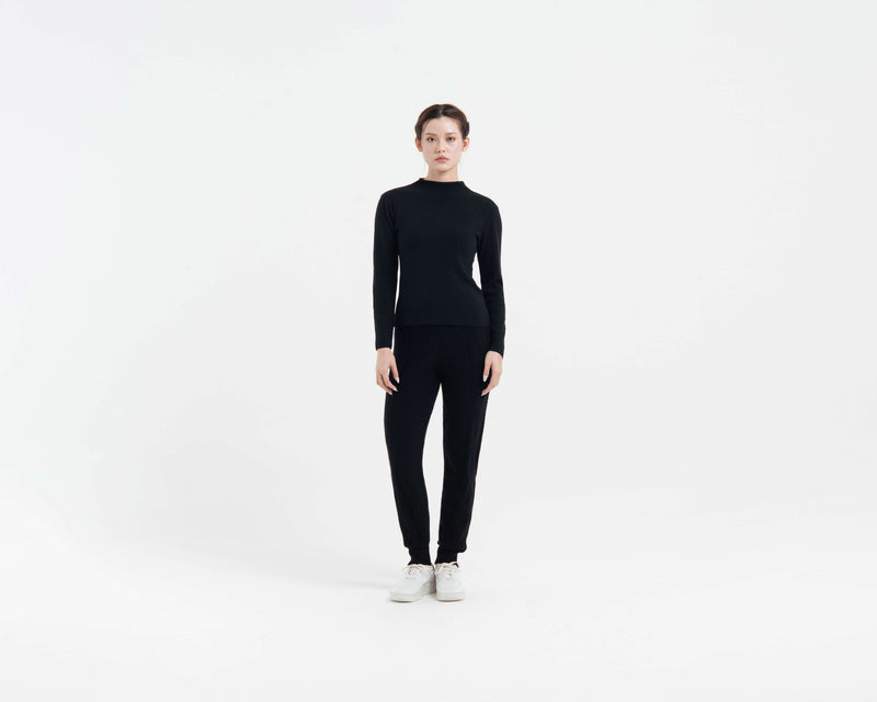 Black Soft Knit Top - Hellolilo