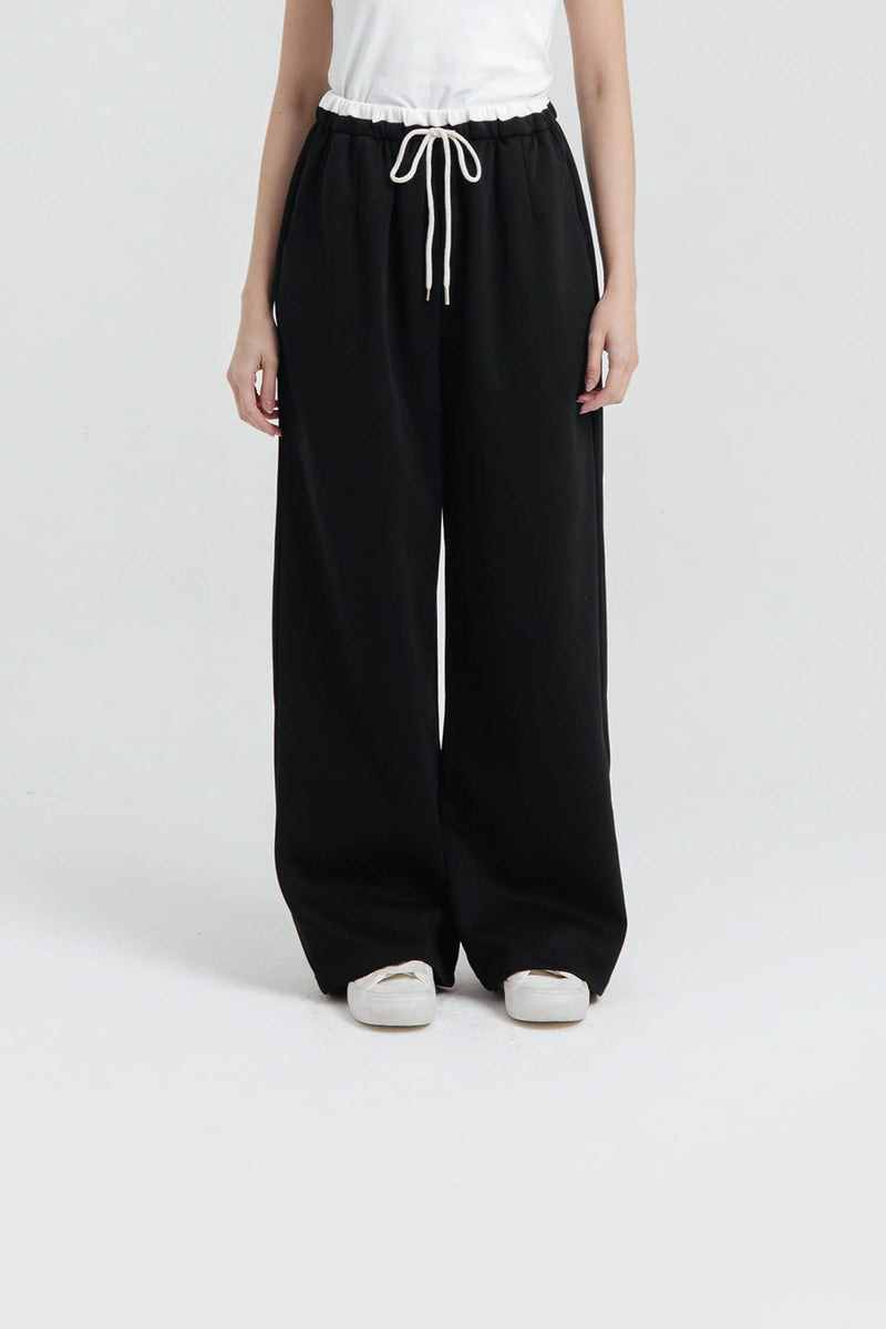 Black Two Tone Pants - Hellolilo