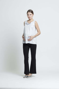 Black Ultrasoft Bamboo 2.0 Maternity Flare Pants - Hellolilo