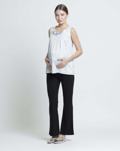 Black Ultrasoft Bamboo 2.0 Maternity Flare Pants - Hellolilo