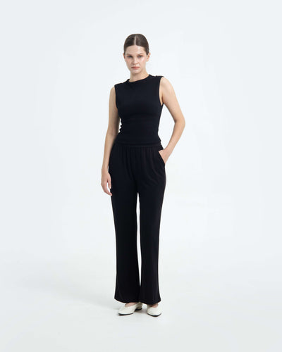 Black Ultrasoft Bamboo 2.0 Flare Pants - Hellolilo