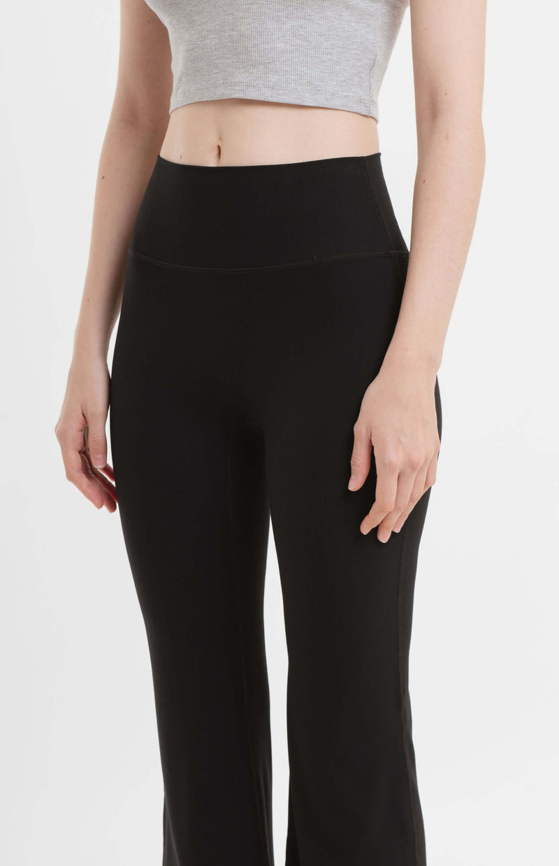 Black Ultrasoft Bamboo Flare Pants - Hellolilo