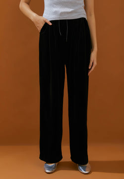 Black Velvet Pants - Hellolilo