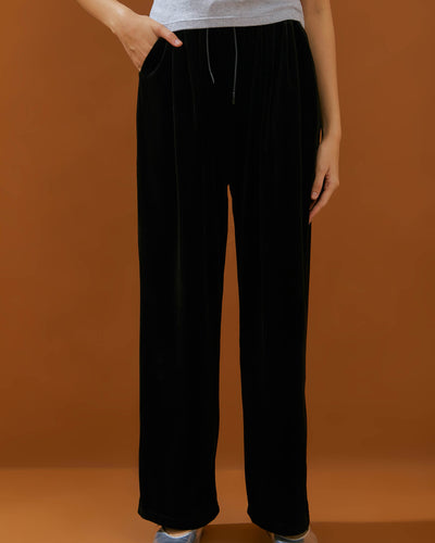 Black Velvet Pants - Hellolilo