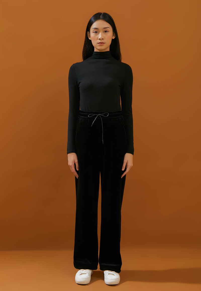 Black Velvet Winter Pants - Hellolilo