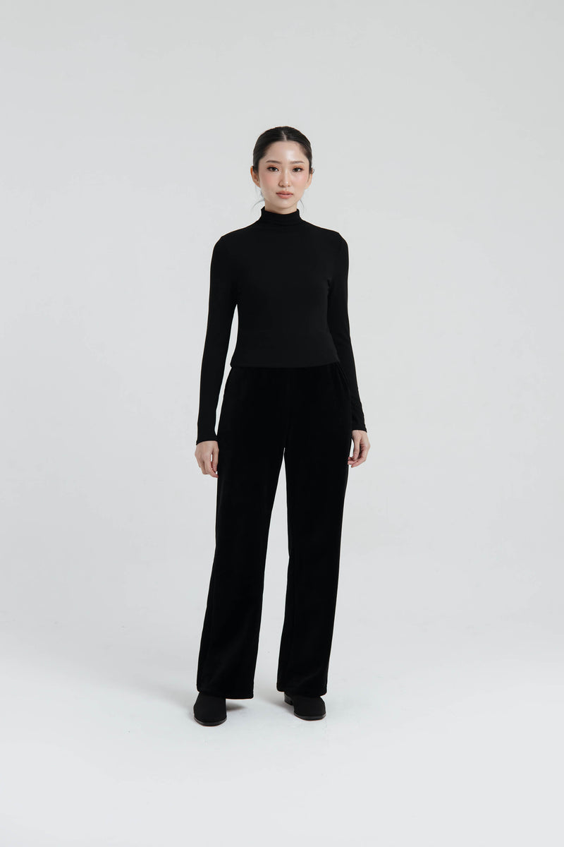 Black Velvet Winter Pants - Hellolilo