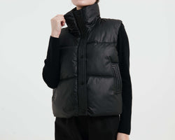 Black WInter Puffer Vest - Hellolilo