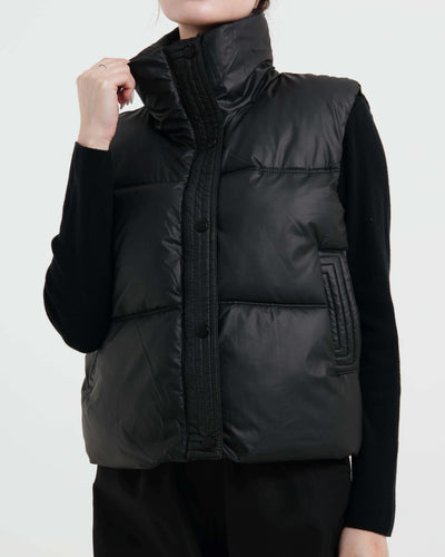 Black WInter Puffer Vest - Hellolilo