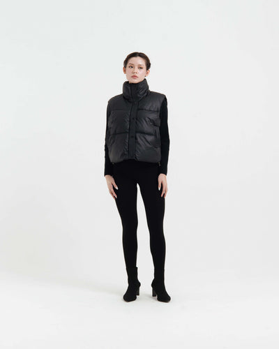 Black WInter Puffer Vest - Hellolilo