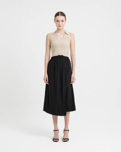 Black Wrap Skirt Pants - Hellolilo