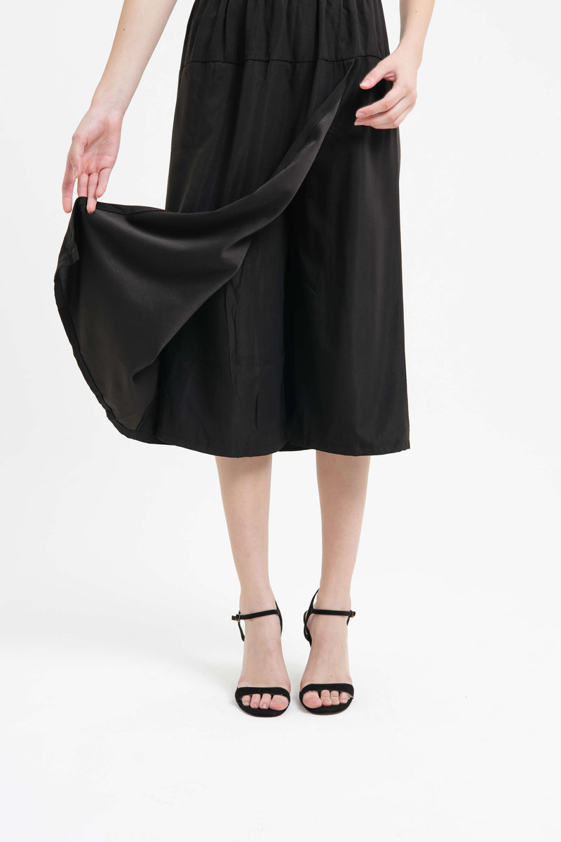 Black Wrap Skirt Pants - Hellolilo