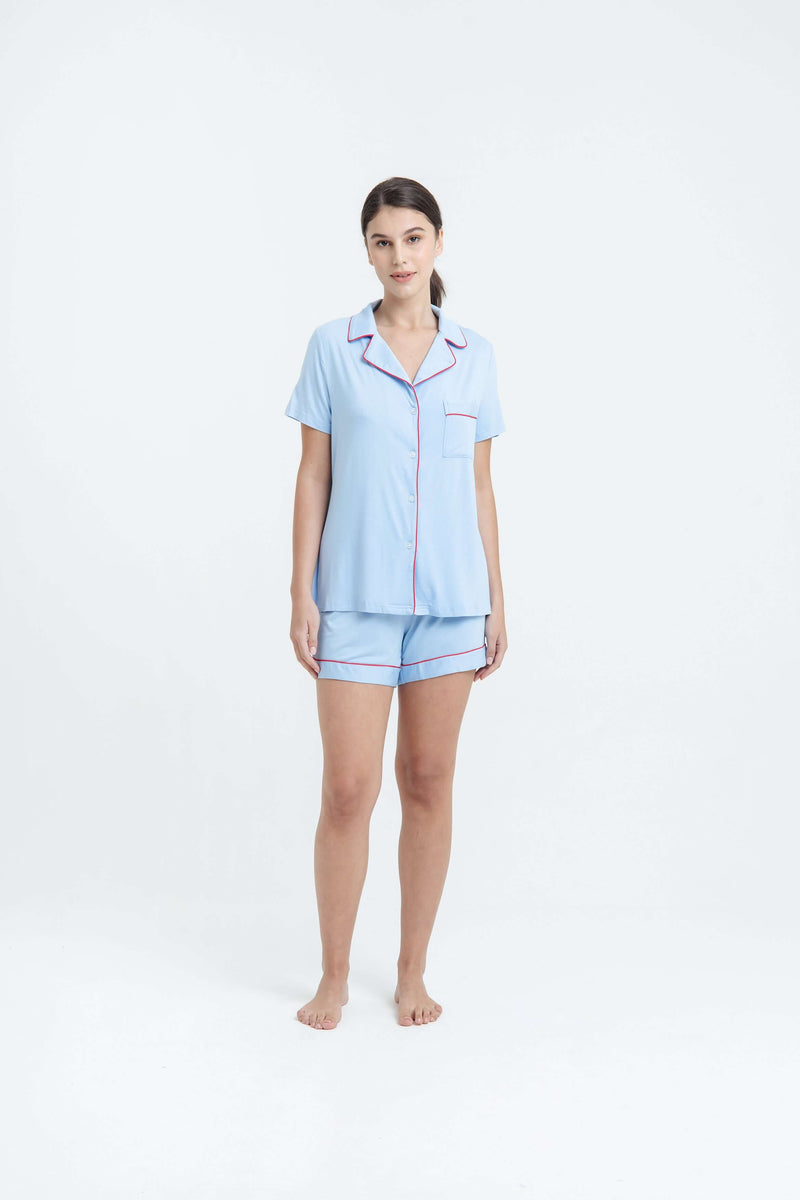 Blue Bamboo Short Pyjamas - Hellolilo