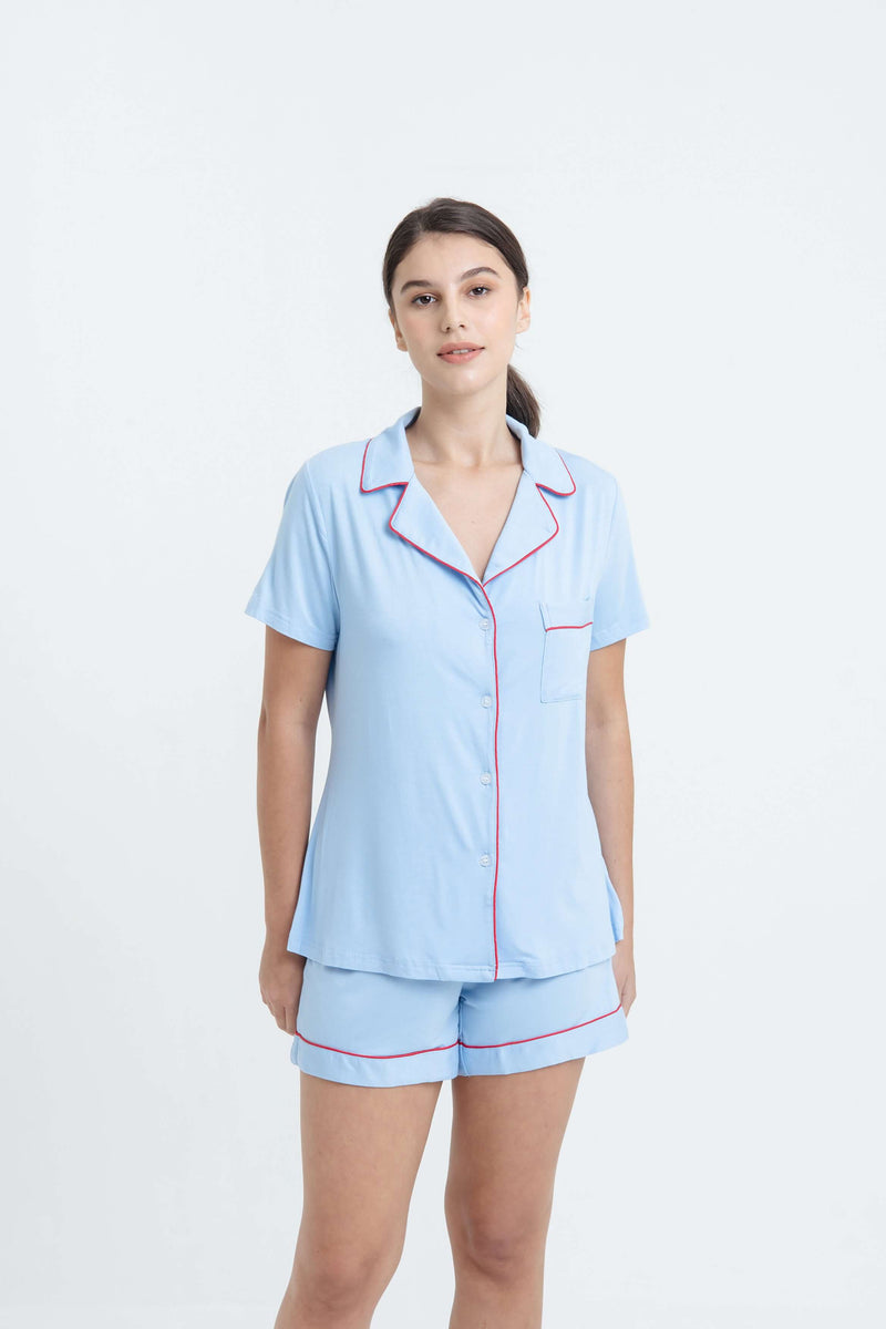 Blue Bamboo Short Pyjamas - Hellolilo