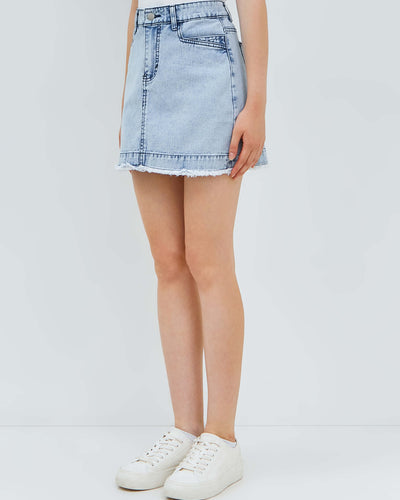 Blue Denim Skirt - Hellolilo