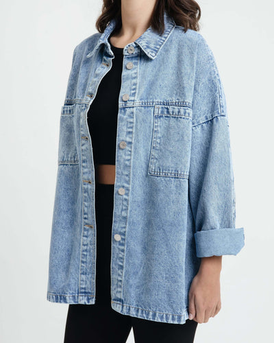 Blue Pocket Denim Jacket - Hellolilo