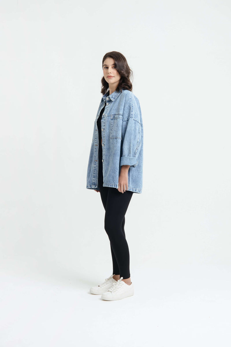 Blue Pocket Denim Jacket - Hellolilo