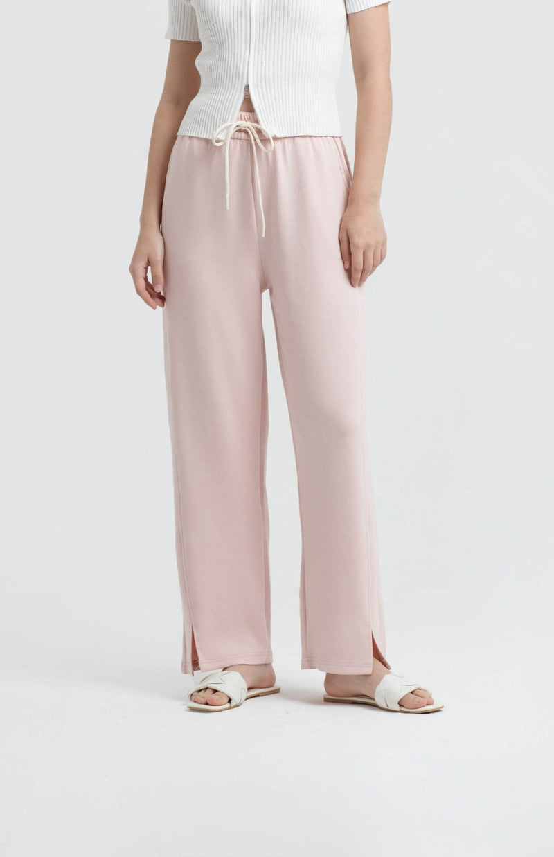 Blush Bamboo Lyocell Slit Pants - Hellolilo