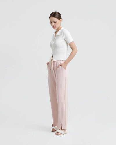 Blush Bamboo Lyocell Slit Pants - Hellolilo