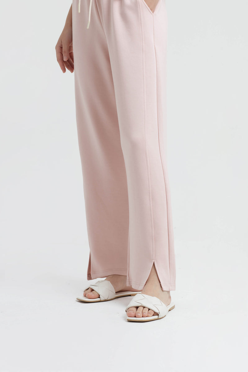 Blush Bamboo Lyocell Slit Pants - Hellolilo