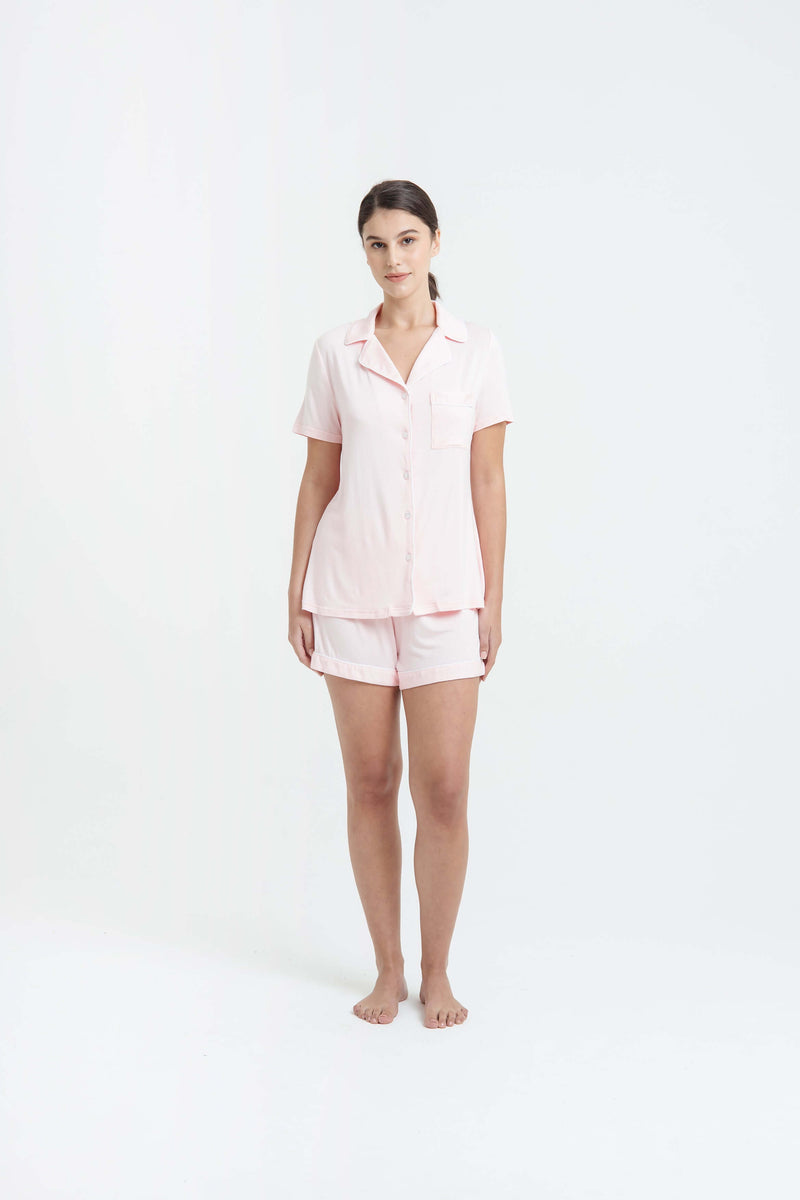 Blush Bamboo Short Pyjamas - Hellolilo