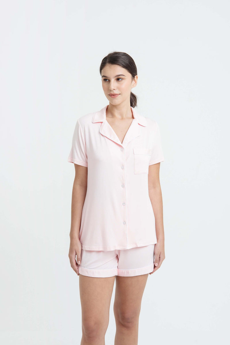 Blush Bamboo Short Pyjamas - Hellolilo