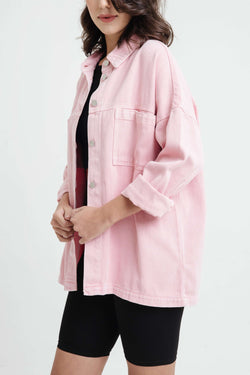 Blush Pocket Denim Jacket - Hellolilo