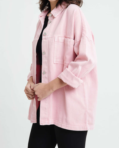 Blush Pocket Denim Jacket - Hellolilo