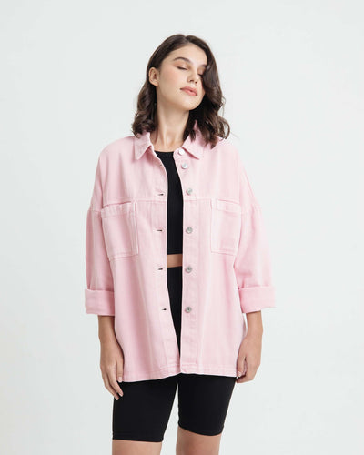 Blush Pocket Denim Jacket - Hellolilo