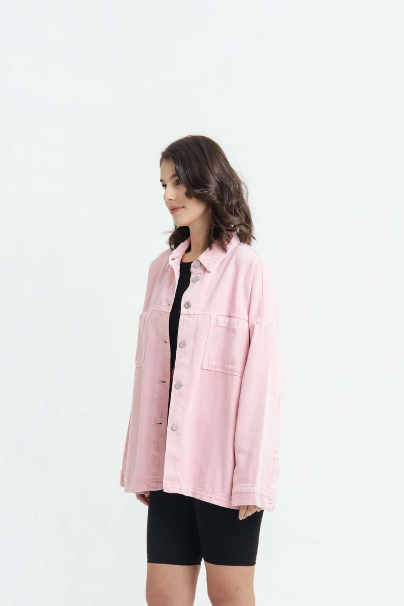 Blush Pocket Denim Jacket - Hellolilo