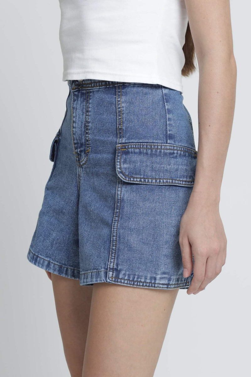 Cargo Denim Shorts - Hellolilo