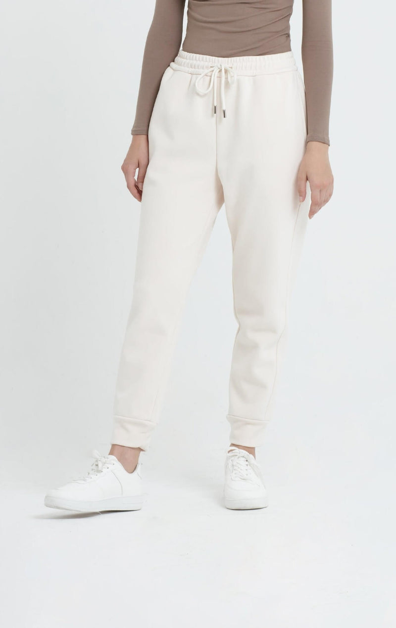 Cream Soft Fleece Winter Jogger - Hellolilo