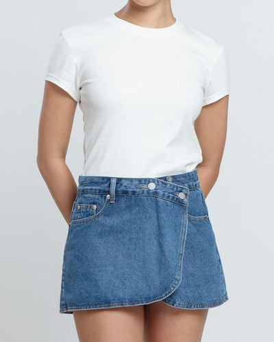 Dark Blue Bee Denim Skorts - Hellolilo