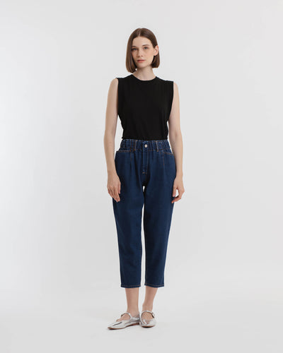 Dark Blue Boyfriend Jeans - Hellolilo