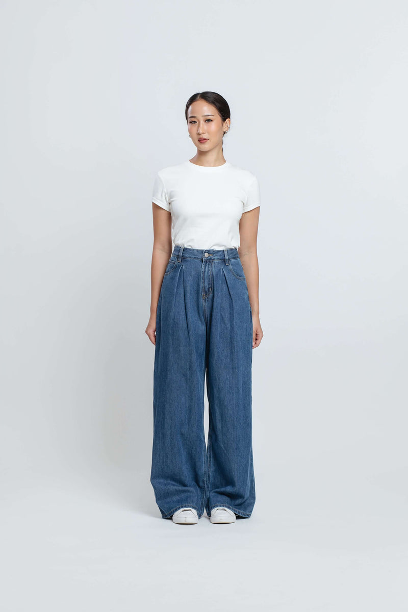 Dark Blue Ease Jeans - Hellolilo