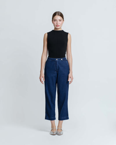 Dark Blue Relaxed Jeans - Hellolilo