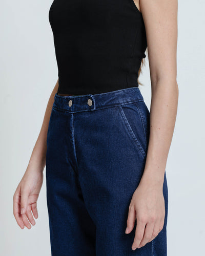 Dark Blue Relaxed Jeans - Hellolilo