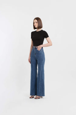 Dark Blue Sydney Flare Jeans - Hellolilo