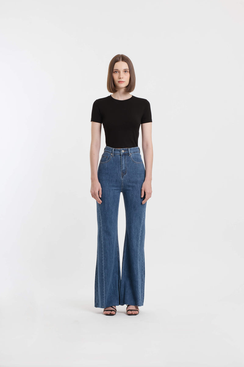 Dark Blue Sydney Flare Jeans - Hellolilo