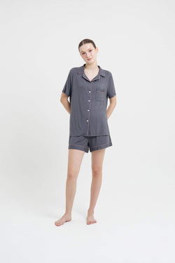 Dark Grey Bamboo Short Pyjamas - Hellolilo