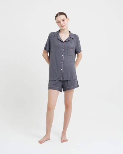 Dark Grey Bamboo Short Pyjamas - Hellolilo