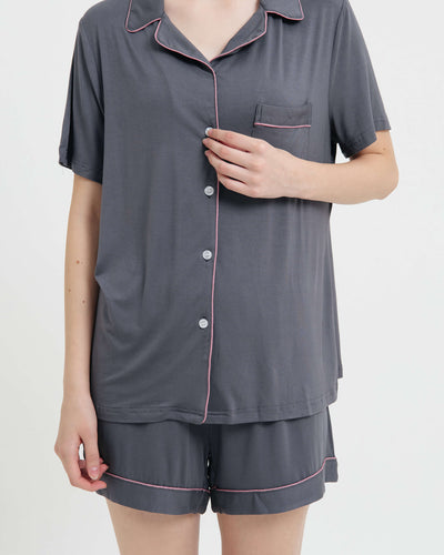 Dark Grey Bamboo Short Pyjamas - Hellolilo