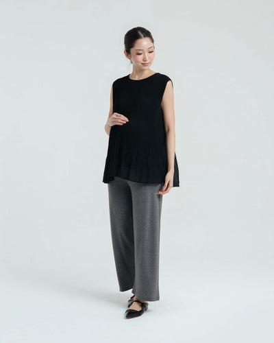 Grey Bamboo Cotton Maternity Pants - Hellolilo